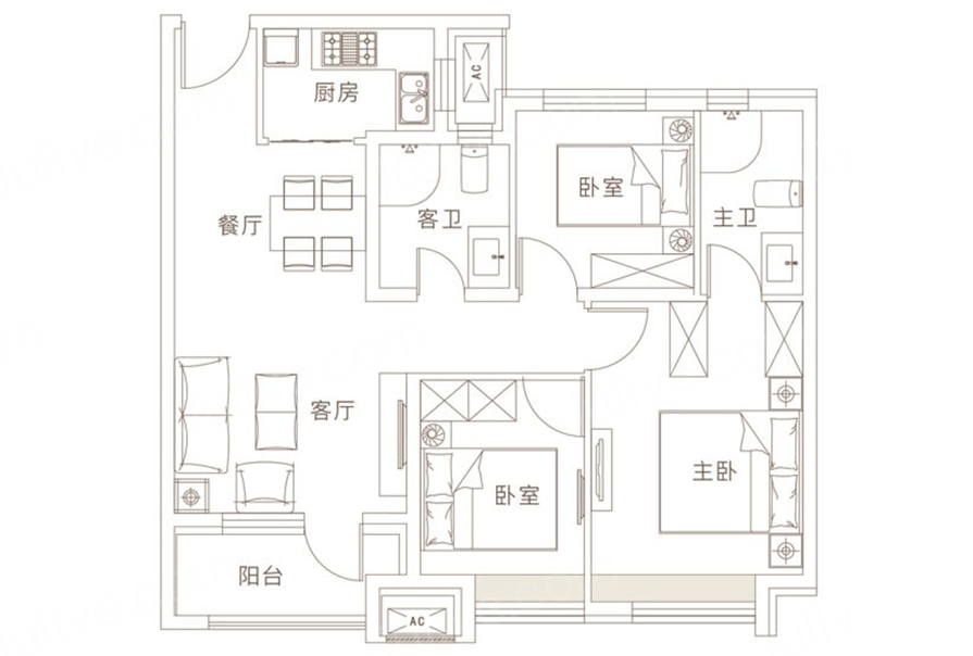 創(chuàng)之鴻現(xiàn)代簡約風(fēng)格戶型圖